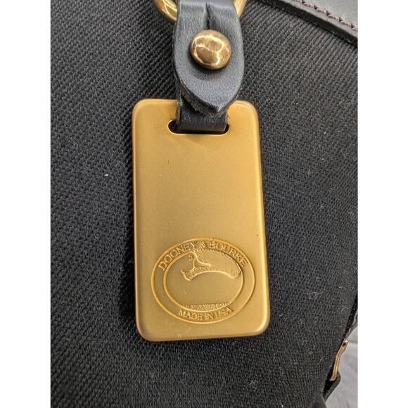 Vtg Dooney & Bourke Cabriolet Cloth Leather Black top handle made in USA satchel - Picture 4 of 13